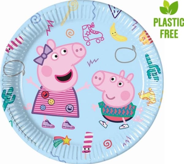 PROCOS Papirtallerkener Peppa Pig, 23 cm, 8 stk. (Plastfri)