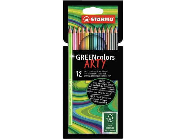 STABILO GREENcolors ARTY, Multifärg, 12 styck