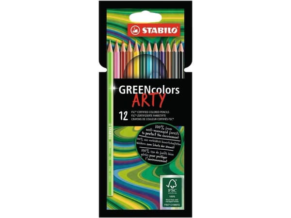 STABILO GREENcolors ARTY, Multifärg, 12 styck