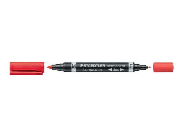 STAEDTLER Lumocolor duo - Twin-tip-markør - permanent - svart - 1.5 mm / 0.6 mm - medium / fin