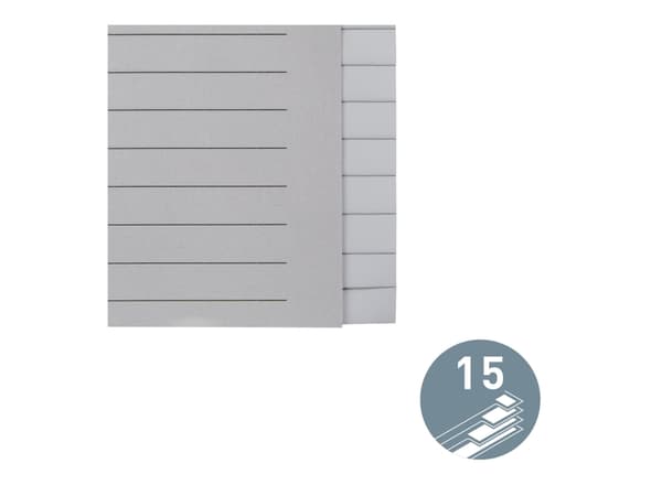 Leitz - Inndeler - 15 deler - for A4 Extra (235 × 322 mm) - med fliker - grå