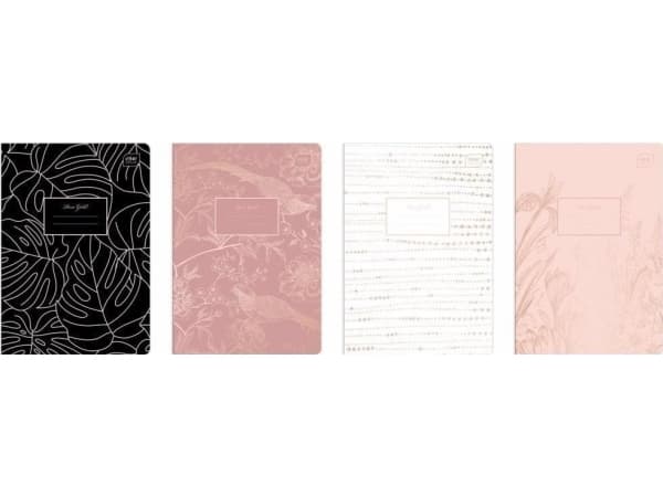 Interdruk Notebook A5/80K checkered Metallic Rose Gold (10 pcs)
