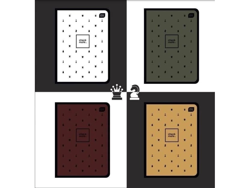 Interdruk Notebook A5/60K checkered Soft Touch Chess (10 items)