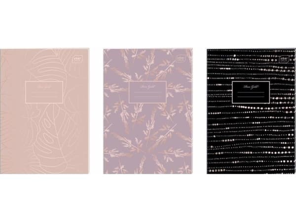 Interdruk Notebook A4/60K checkered Metallic rose gold (5 pcs)