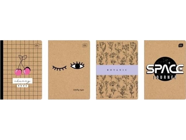 Interdruk Notebook A5/60K checkered Kraft FSC Mix Credit (10 pcs)