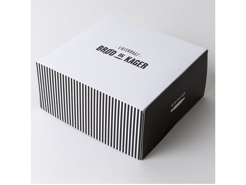 Kageæske m/låg 230x230x80mm Friskbagt brød og kager 225stk - (225 stk.)