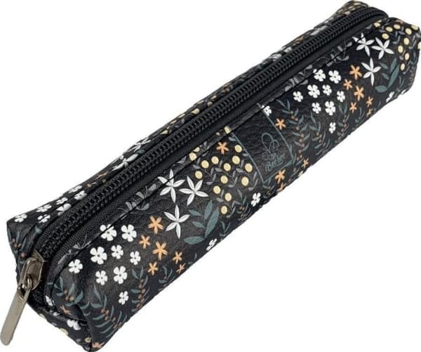 Mini rectangle pencil case Olive flowers