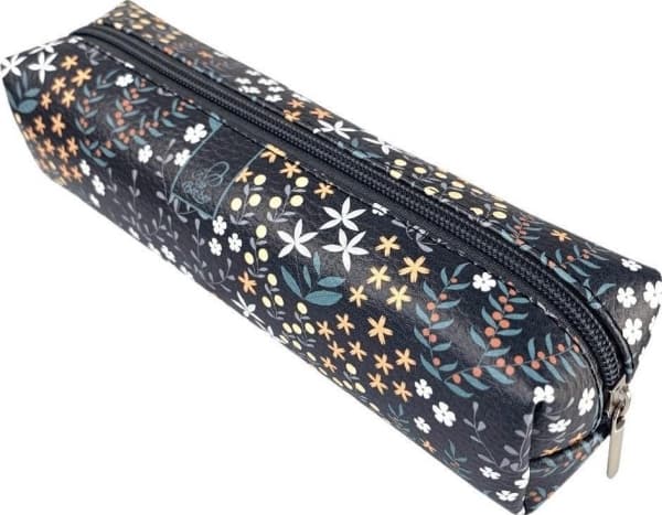 Rectangle pencil case Olive flowers