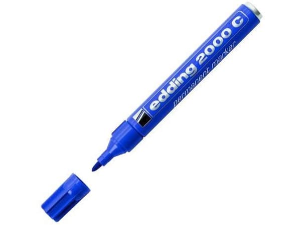 Marker permanent Edding 2000C rund blå