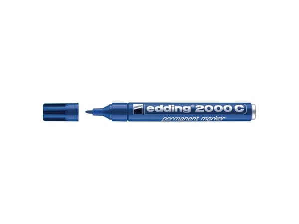 Marker permanent Edding 2000C rund blå