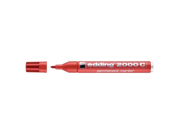 Permanent marker Edding 2000c, rund, rød