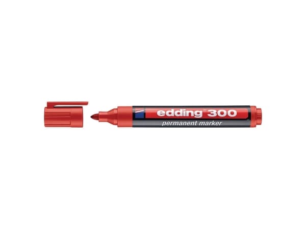 Permanent marker edding 300, rund, rød