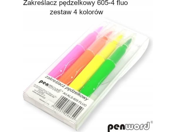 Polsirhurt Brush highlighter 605-4 Fluo 4 farger