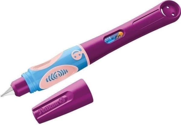 Pelikan griffix, Bär, Påfyllning med bläckpatronssystem, Blå, Plast, Rostfritt stål, Vänsterhänt