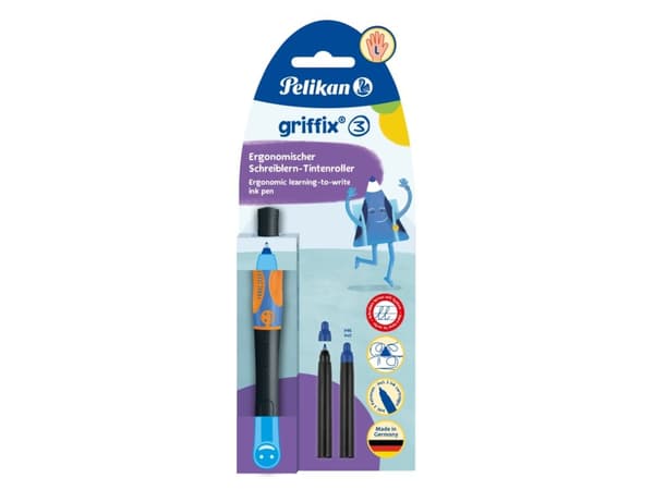 Pelikan griffix, Tynn penn, Rosa, Sort, Plast, Venstrehendt, Blister