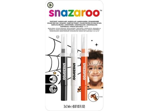 Fyrkantig cirkel ansiktsmålningspensel Snazaroo 3x2ml Hallowen