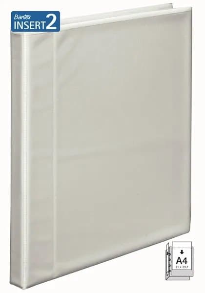 BANTEX INSERT2 PRESENTATIONSRINGPÄRM MED FRONTFÖRSEGLING 1,6 CM KAPACITET, VIT