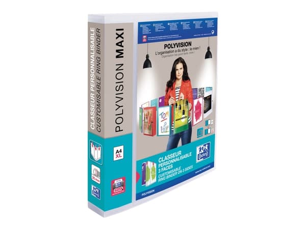 Oxford Polyvision maxi - Ringperm for presentasjoner - bokryggbredde: 50 mm - for A4 Maxi - kapasitet: 240 ark - gjennomsiktig