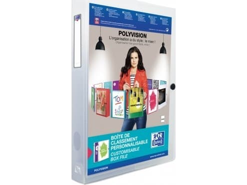 ELBA oppsamlingsboks POLYVISION, A4, PP, fyllingshøyde: 40 mm, fargeløs gjennomsiktig lomme på frontlokket, gjennomsiktig (994034 FL)
