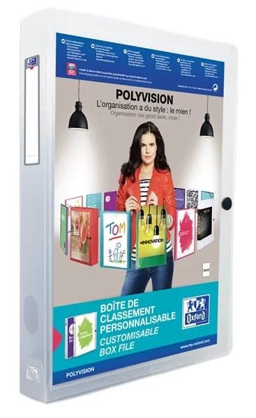 ELBA oppsamlingsboks POLYVISION, A4, PP, fyllingshøyde: 40 mm, fargeløs gjennomsiktig lomme på frontlokket, gjennomsiktig (994034 FL)