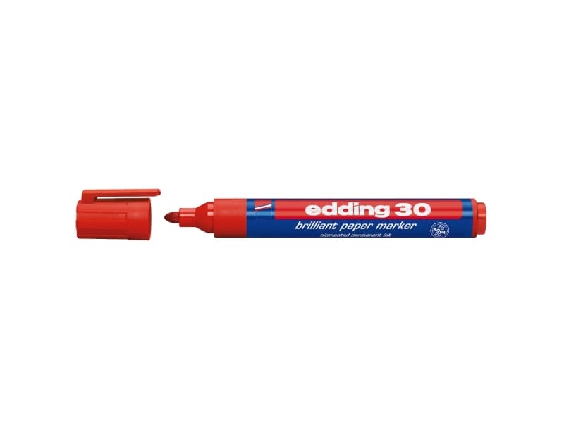 Permanent marker Edding 30, rund, 2 mm, rød