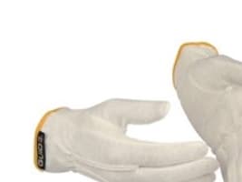 Bomuldshandsker Guide 549, PVC-dupper, str. 8, pakke a 12 par