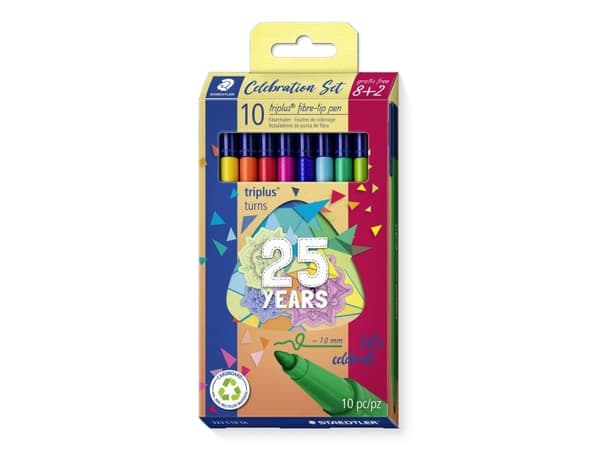 Fineliner Staedtler® triplus® Color 323 med 8+2 stk. ass. farver