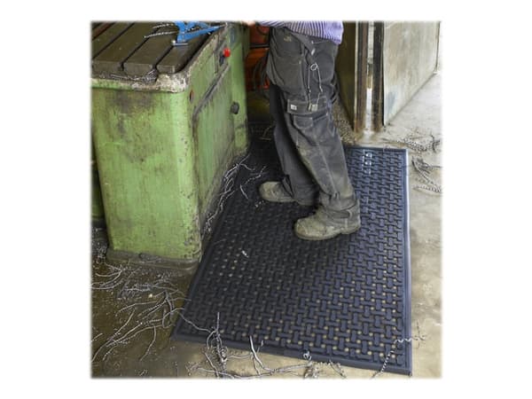 Matting Comfort Flow - Gulvmatte for våtområde, arbeidsområde - rektangulær - 277 x 83 cm - svart