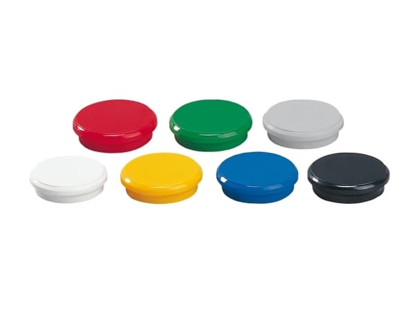 Magnet Dahle, rund, 24 mm, sorterad, förpackning med 10 st.