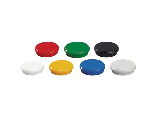 Magnet Dahle, rund, 24 mm, sorterad, förpackning med 10 st.