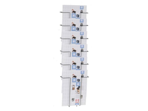 Esiteteline Twinco, seinämalli, 6 hyllytasoa, A4