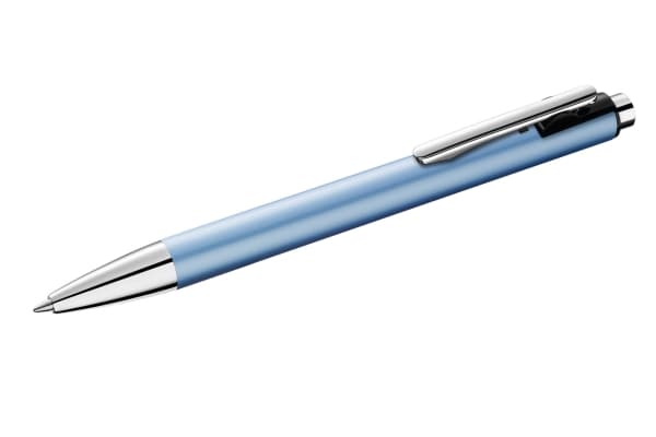 Pelikan Kugelschreiber Snap Metalic K10 Frostblau im Etui, Klämma, Fastklämbar, indragbar kulspetspenna, Blå, 1 styck, Medium