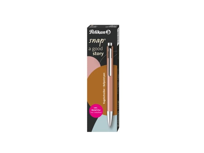 Pelikan Ballpoint Snap Metalic K10 Kupfer im Etui, Clips, Clip-on retractable kulspetspenna, Blå, 1 st, Medium