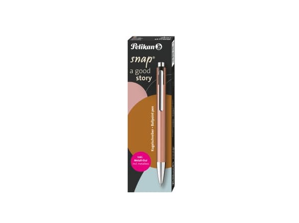 Pelikan Kugelschreiber Snap Metalic K10 Kupfer im Etui, Klips, Uttrykkbar kulepenn med hengefeste, Blå, 1 stykker, Medium