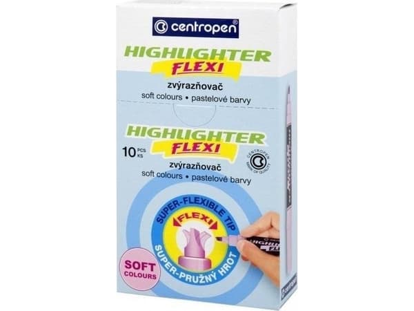 Centropen FLEXI SOFT highlighter 8542 gul pastell (10 stk)