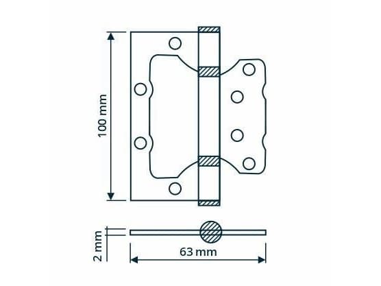 Haushalt Hinge Door 100X63x2mm Matt Nickel