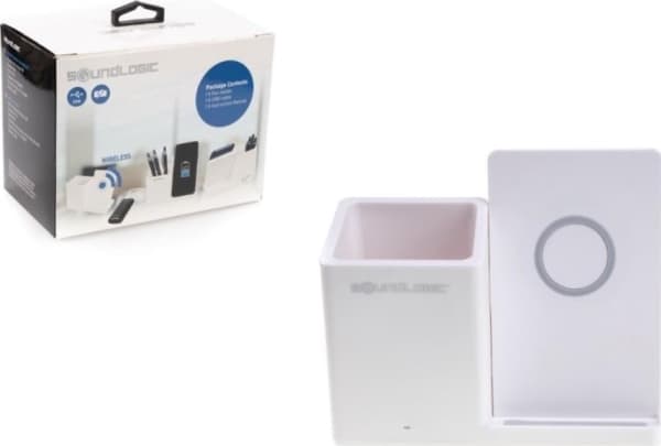 Soundlogic Pen organizer med lader, hvit