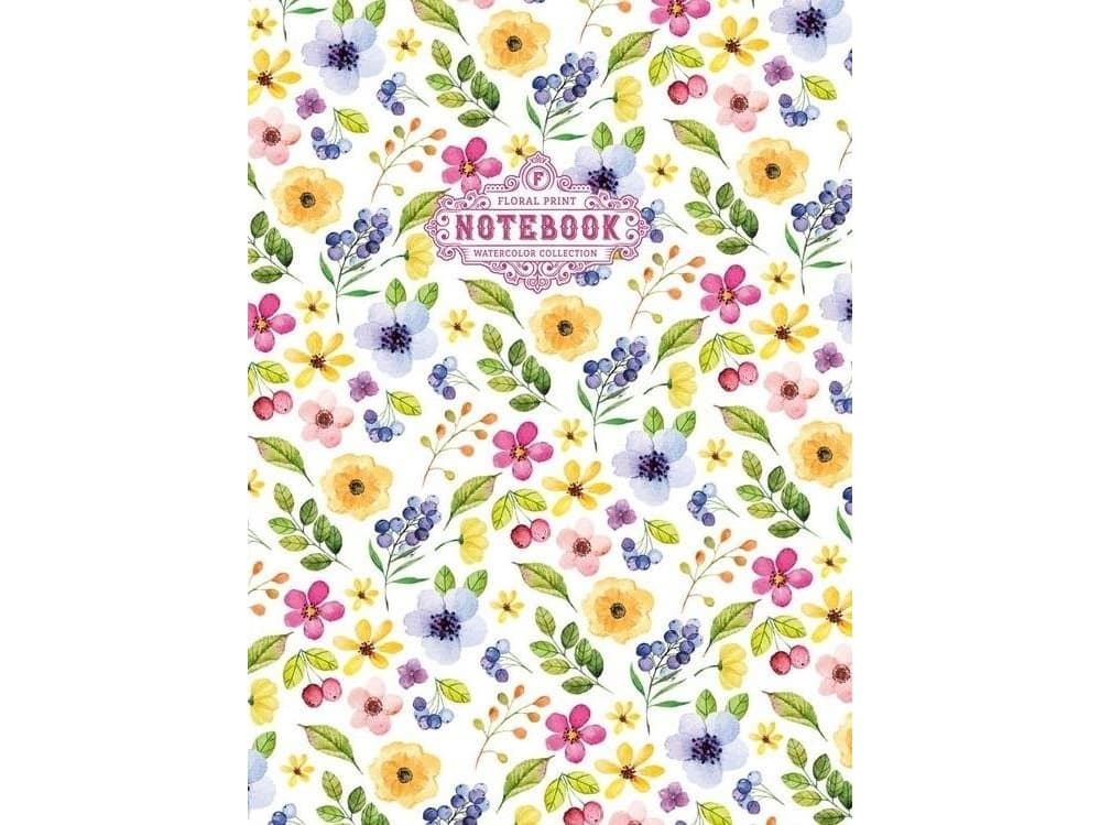 Fresh Decorative Notebook 64 pages checkered Rose flowers