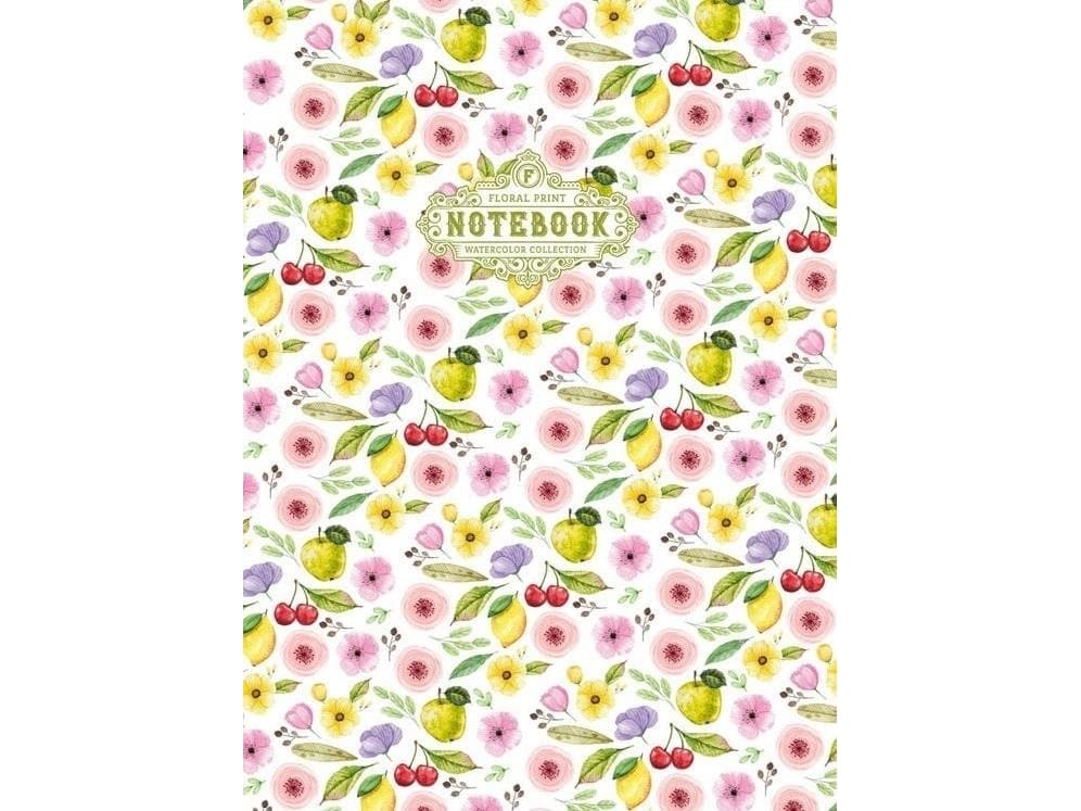 Fresh Decorative notebook 64 pages checkered Green flowers