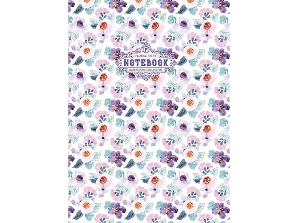 Fresh Decorative notebook 64 pages checkered Flowers violet