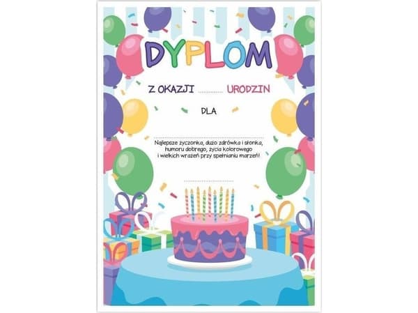 LearnHow A4 bursdagsdiplom - Kake 5 stk