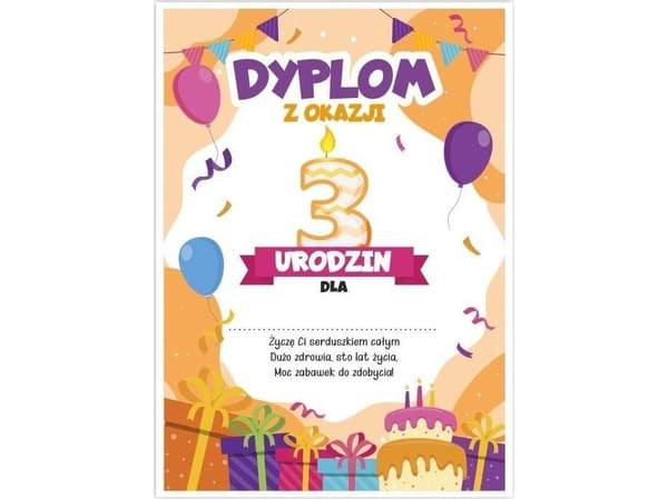 LearnHow A5 födelsedagsdiplom - tredje födelsedagen 5st