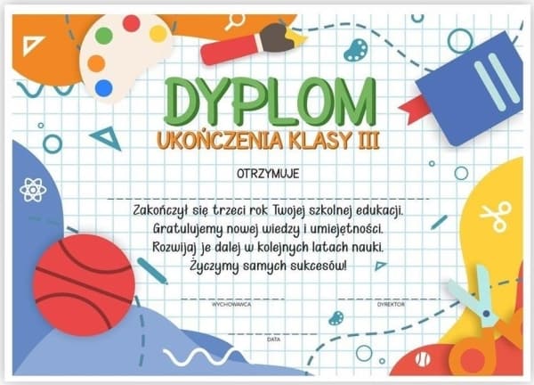 LearnHow A4 diploma of completion of the third grade - Booklet 30