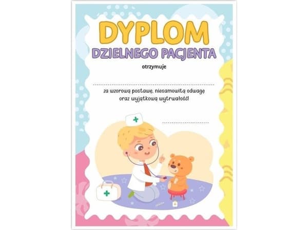 LearnHow A5 diplom för modig patient - liten läkare 10vnt