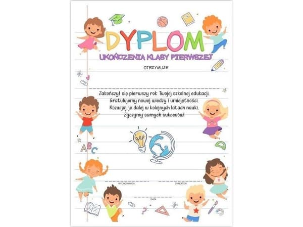LearnHow A4 Examensbevis för första klass 10st