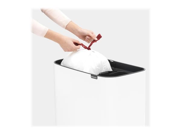 Brabantia Bo Touch Bin - Søppelbøtte - flipp-lokk - 34 L - avfallssortering - hvit