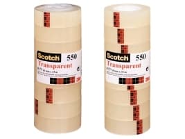Tape, Scotch 550, gennemsigtig, 8 ruller, 19 mm x 33 m