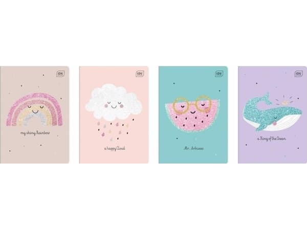 Interdruk Notebook A5/16K Glitter grid (20 pcs)
