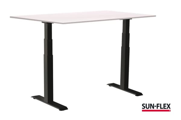 SUN-FLEX®EASYDESK ADAPT VI, Traffic Black, Whitelaminate, 120*80