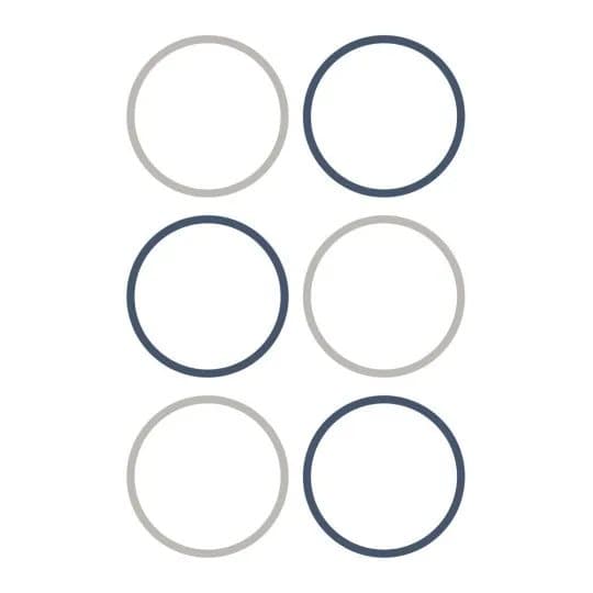 Etiketter Ø48 mm, hvid med farvet ramme, aftagelige - (4 ark x 6 stk.)